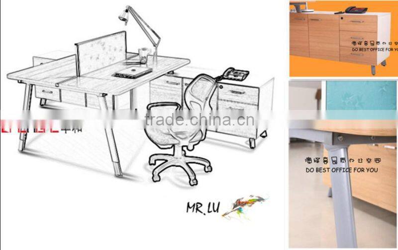 Latest design 2 seat office table / office desk for office space saving