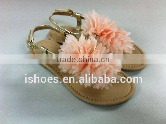 Flower decorative latest ladies flat sandals
