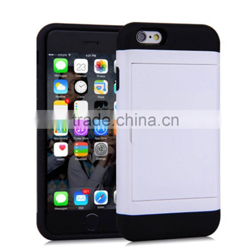 Korea fresh design Candy Color phone case for iphone 6 6s 7 plus tpu pc with card