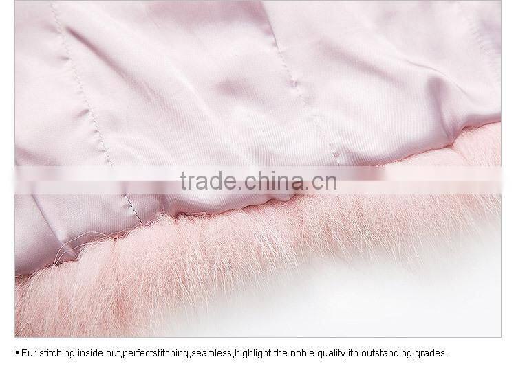 wholesale real pink fox fur jacket coat for women