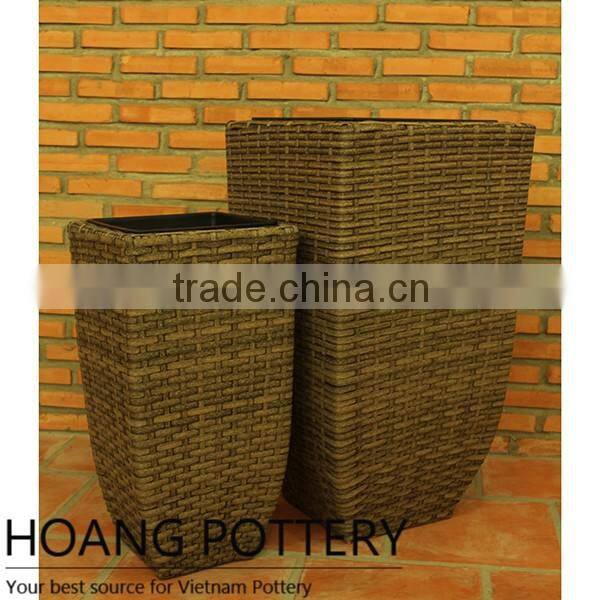 Quality Round Rattan Wicker Flower Planter