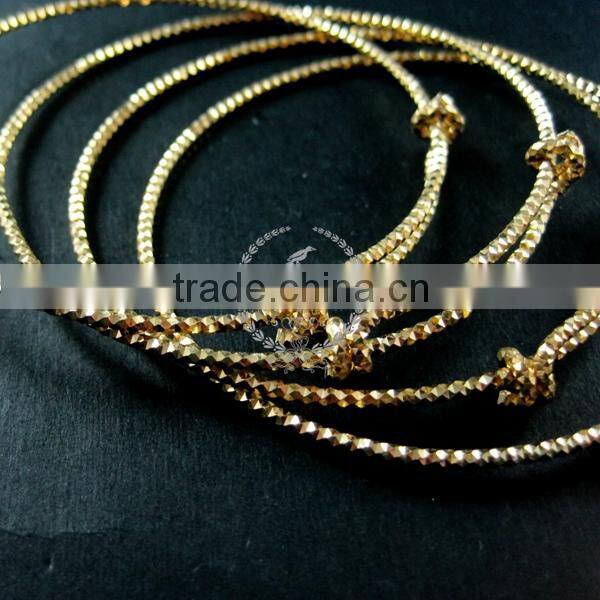 65mm diameter raw brass faceted simple adjustable wiring bracelet for beading 1900085