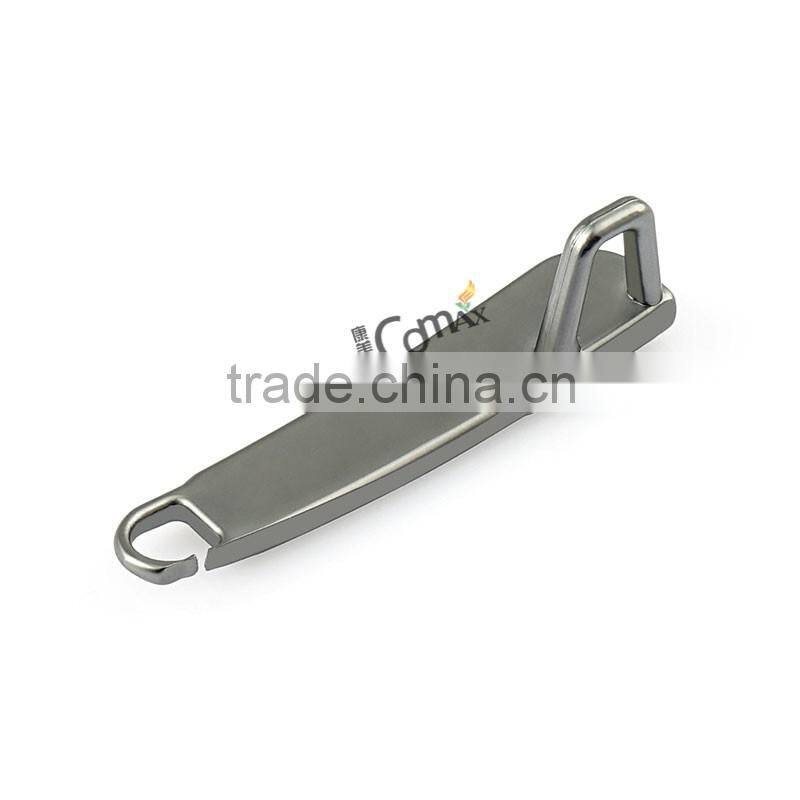 Matt gunmetal finishing metal zipper puller for bag accessories