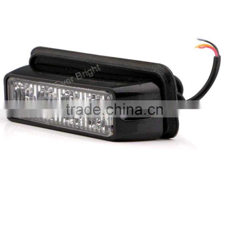 Universal 4 LED White&Yellow Strobe High Power Flasher Lights Car Truck Warning Caution Emergency Construction Strobe Light