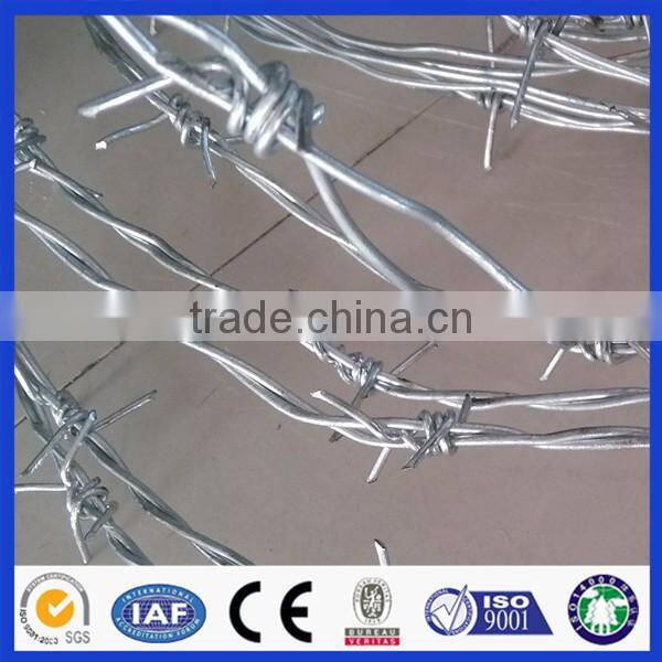 Cheap! Hot dip/ Electric galvanized Double Twist Barbed wire fencing real factory (ISO)