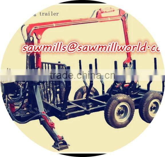 PTO/ GAS/ Diesel Engine Wood loader machine log crane with trailer in china