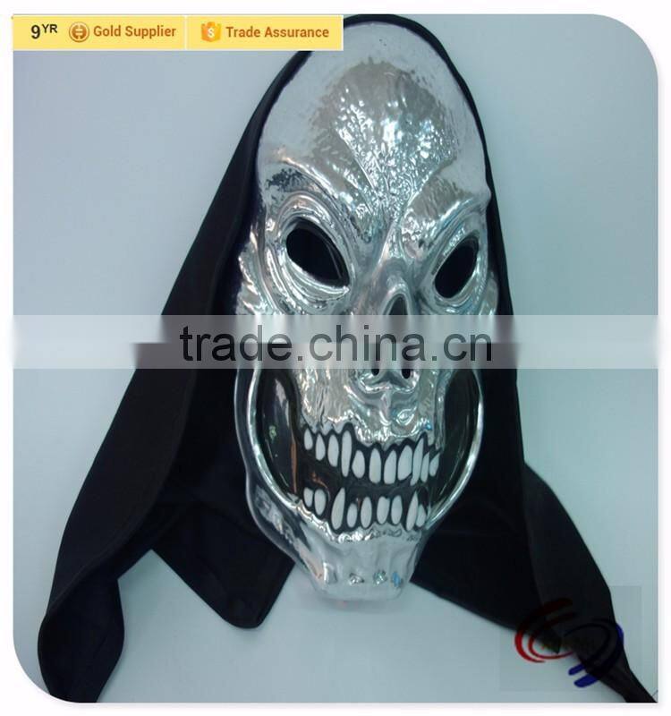 Sliver PVC Plastic Scary Halloween Party Masks for Sale