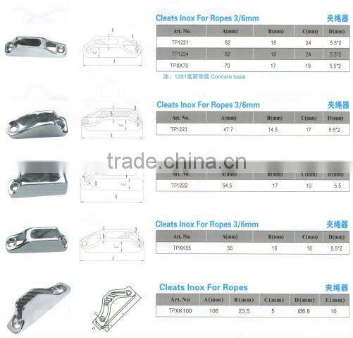 manufactory supplier polished marine rope cleat,boat rope cleat inox,sale stainless steel rope cleat