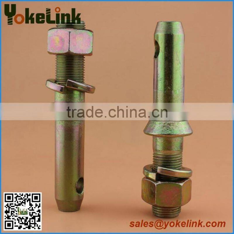 Yellow zinc Lift arms pin with nut and washer