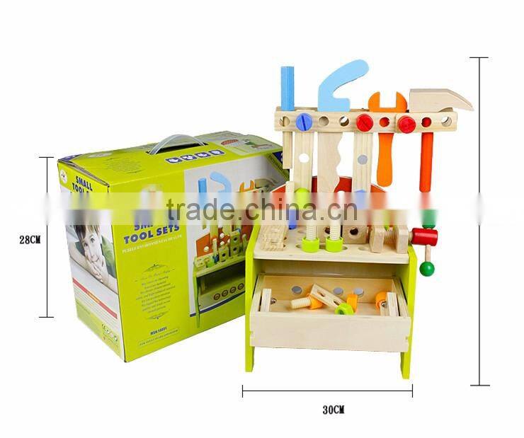 Creative DIY wooden tool table assembly toy disassembling screw toys