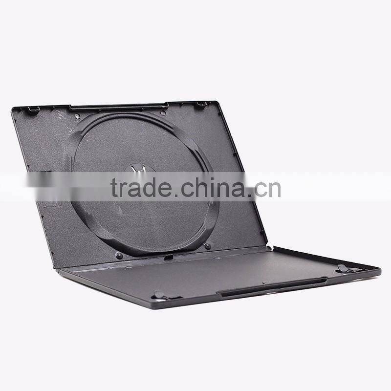 SLIM 7MM DOUBLE DVD DISC CASE,BLACK PP CD DVD CASE