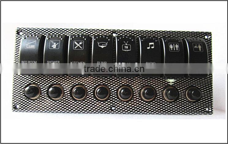 Boat Marine Rocker Switch Panel 8 switches