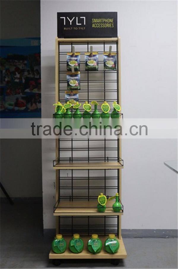High Quality Spinning Wood Display Rack For Juice