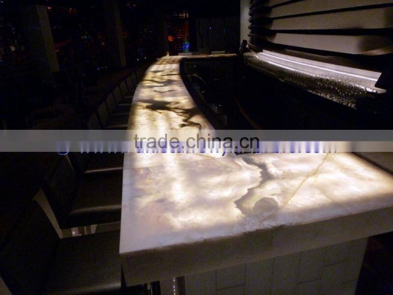 RESONABLE BACKLIT ONYX COUNTERTOPS FOR BAR RECEPTIONS
