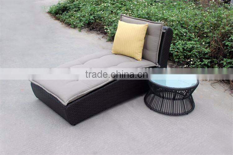 UV-proof new style plastic wicker loveseat sun lounger