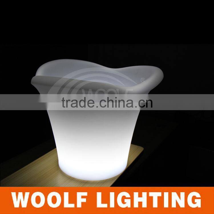 2015 hot waterproof IP68 customized RGB colorful plastic LED round ice wine bucket