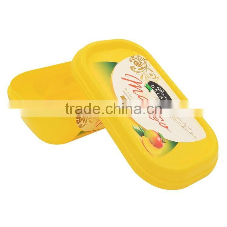 Coloful Disposable PP Ice Cream Container with Lid, Wholesale IML Plastic Ice Cream Container Sizes
