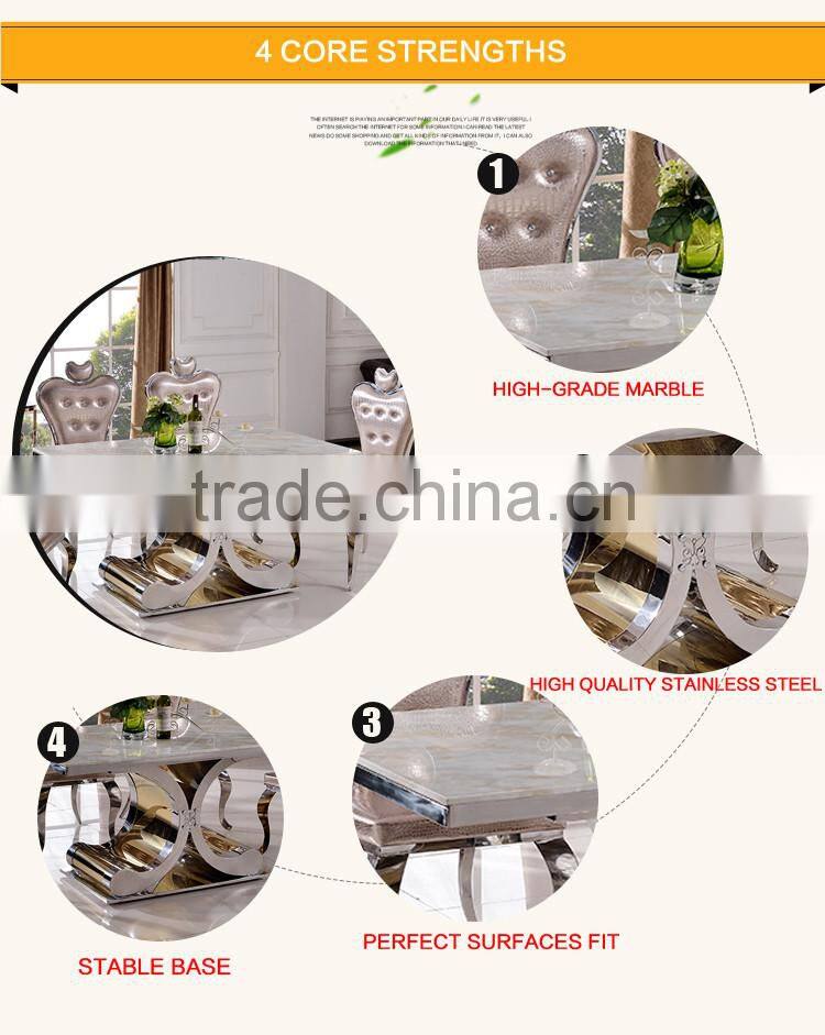 TH394 Stainless Steel Marble Top Dining Table Best Price Dining Table