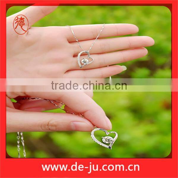 Slivery Crystal Heart Necklace