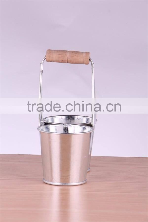 metal zinc double pot for children, home, garden