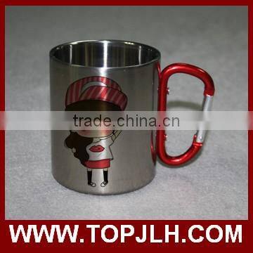 sublimation climbing carabiner mug stainless steel custom metal mug