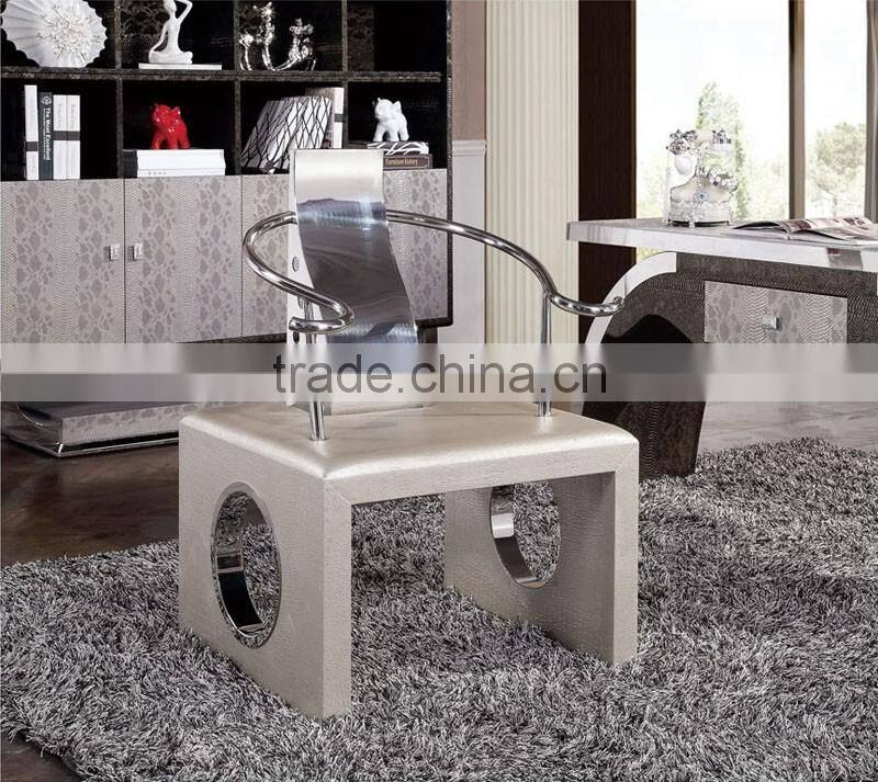 Modern luxury stylish PU stanless steel back leisure chair ND121