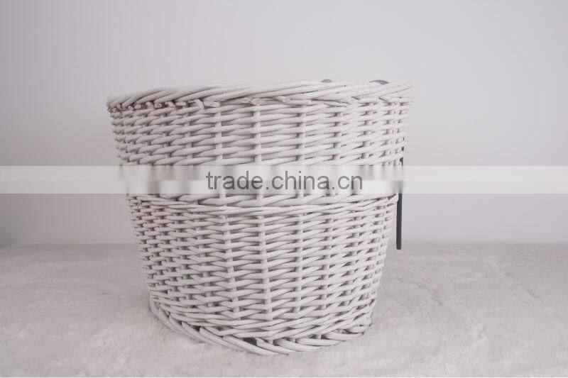 wholesale white wicker bicycle baskets with hanger