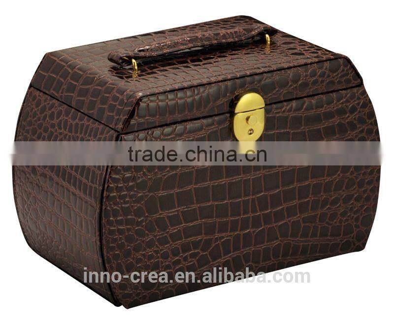 2015 Crocodile PU Leather Travel Case and Lock Organizer