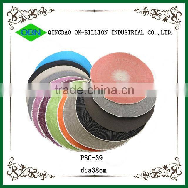 Round woven recycled paper placemats