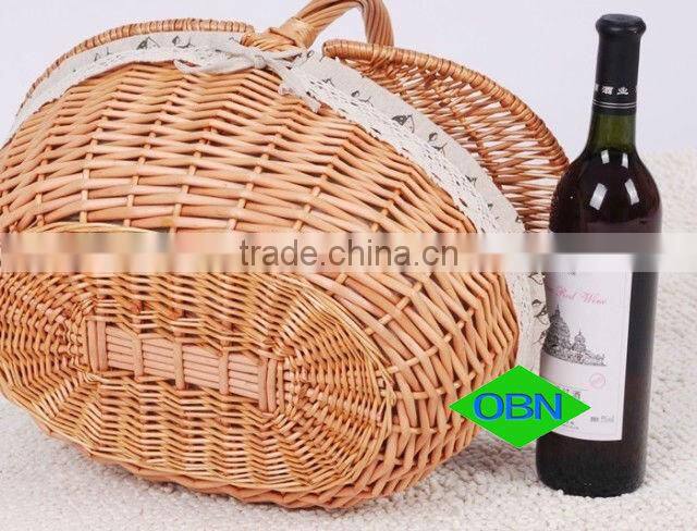 Wholesale wicker shopping basket with lid