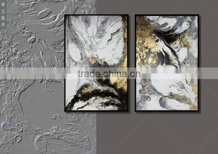 Customized for 1 PC Framed Canvas Oil Group Painting with Gold Leaf