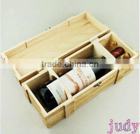 custom solid pine cheap wooden wine boxes wholesale