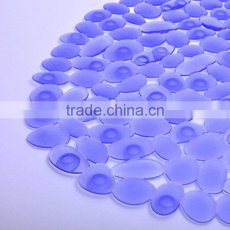 Fashion wood grain oval pvc bath mat