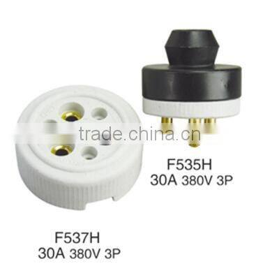 3pin 30A male and female porcelain socket and plug