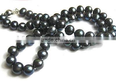 7-8mm Black Freshwater Pearl Jewelry Necklace Wholesale