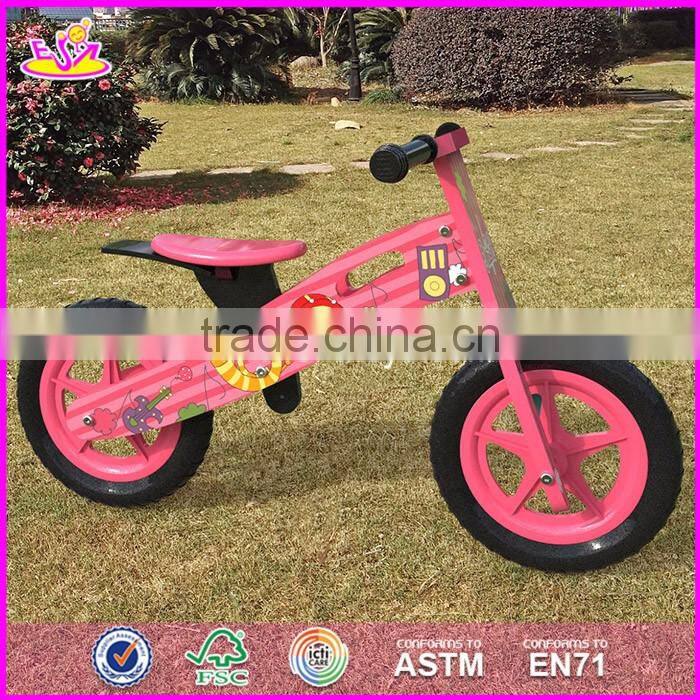 2017 Best design original work pink balance wooden kids bikes for sale W16C179