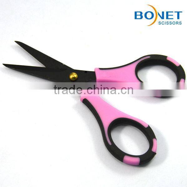 SSC0032 5-1/4" Chinese black blade titanium color scissors with cover