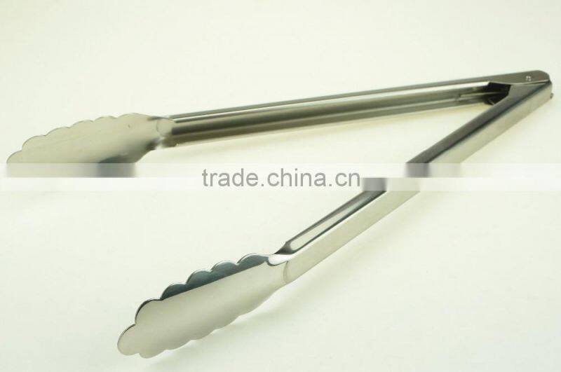 39060 12 Inch Heavy New Mould Stainless Steel Kitchen Tongs BBQ Grill Food salad Tongs
