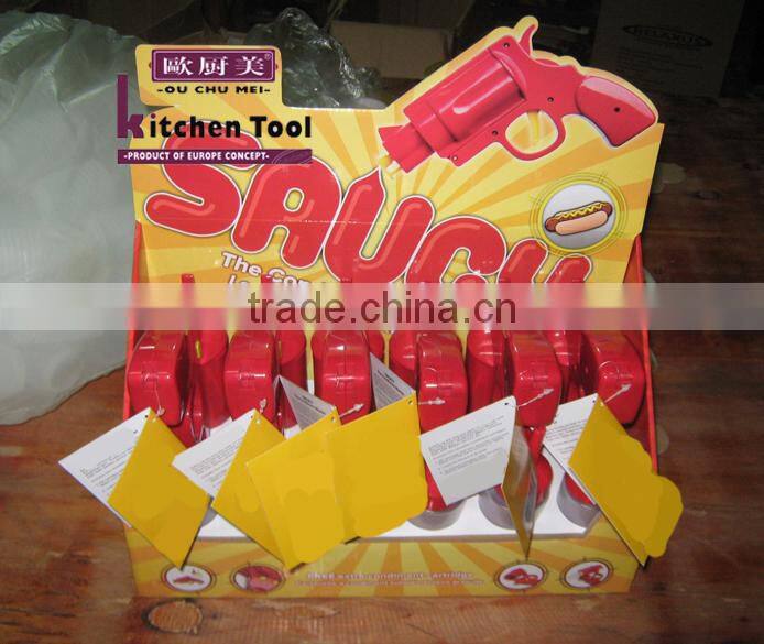3pcs high quality food grade plasitc sauce gun for condiment