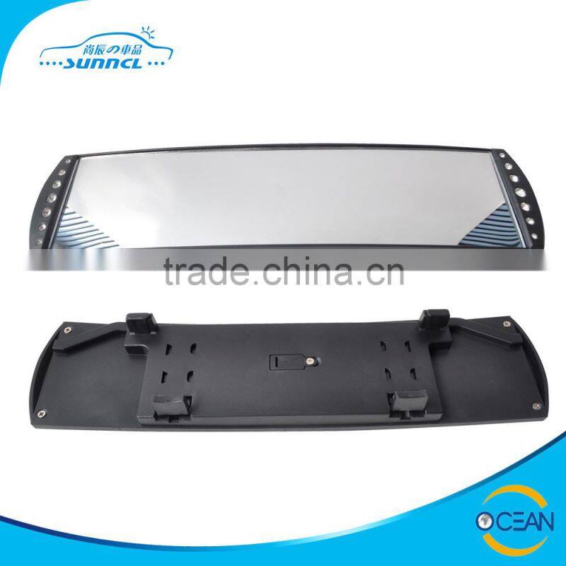 270mm Convex Rearview Mirror Car DVR , Car Mirror with Decorative Crystals