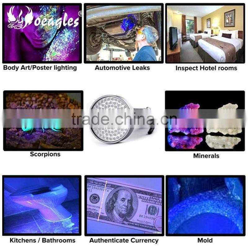 Wholesale 100 LED UV flashlight 5W High Power UV Black Light 395nm-400nm Purple uv Flashlight torch