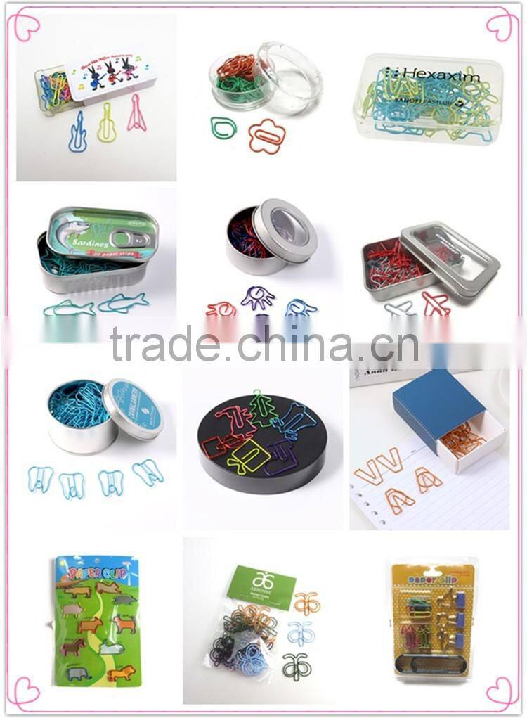 Red color PET coated metal wire clips OEM drinking bottle shaped document clips