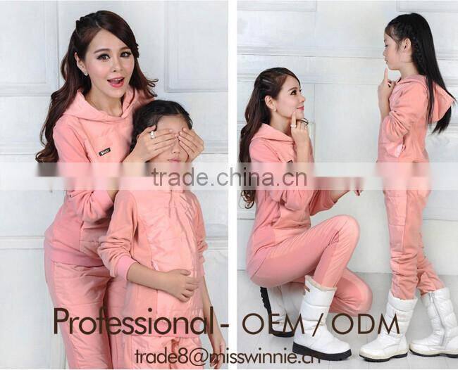 mother and daughter outfit tide leisure long-sleeved pants fleece sports fleece suits
