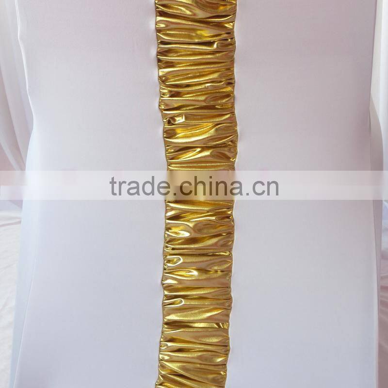 Spandex Chair Cover - Elegance Lycra Chair Cover With Metalic Pleat For Wedding Events