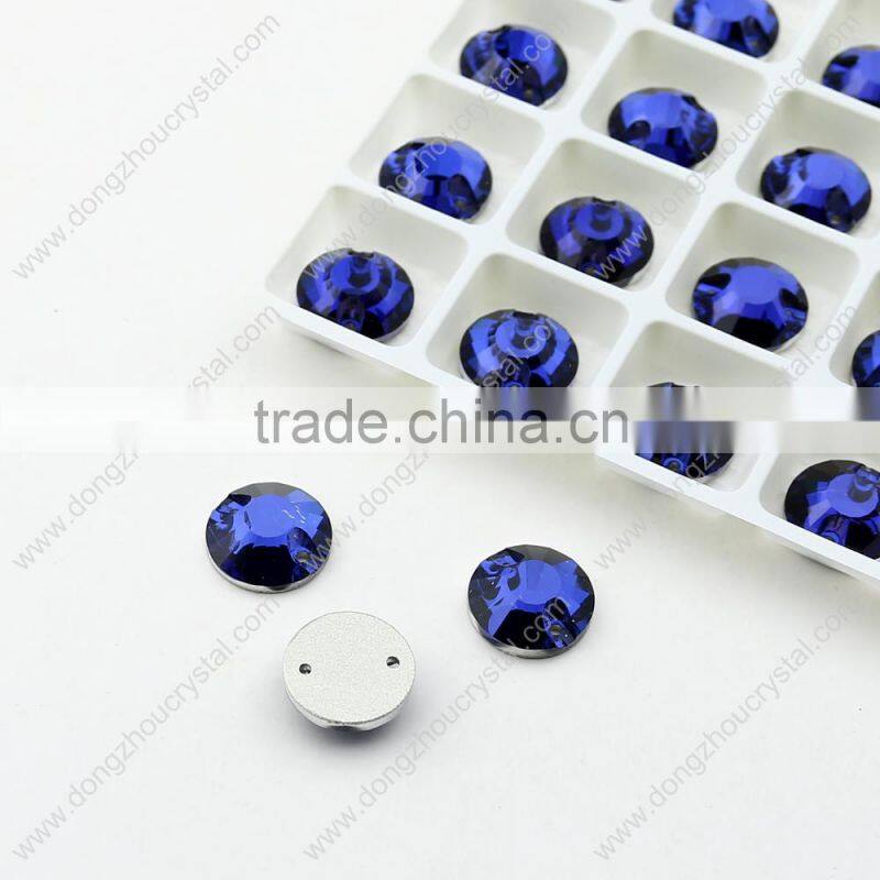 Widely used colorful round crystal sew on stones,sewing crystals on dress/jewelry/shoes/bags