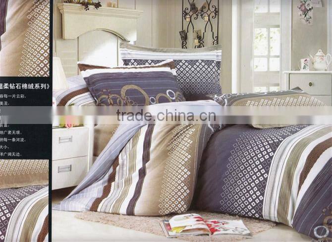 100%polyester disperse printed cherry blossom diamond velvet bedding set