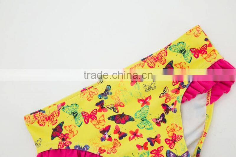 OEM Service Kids Sportwear Two Piece Butterfly Design Girl Swimwear Beachwear