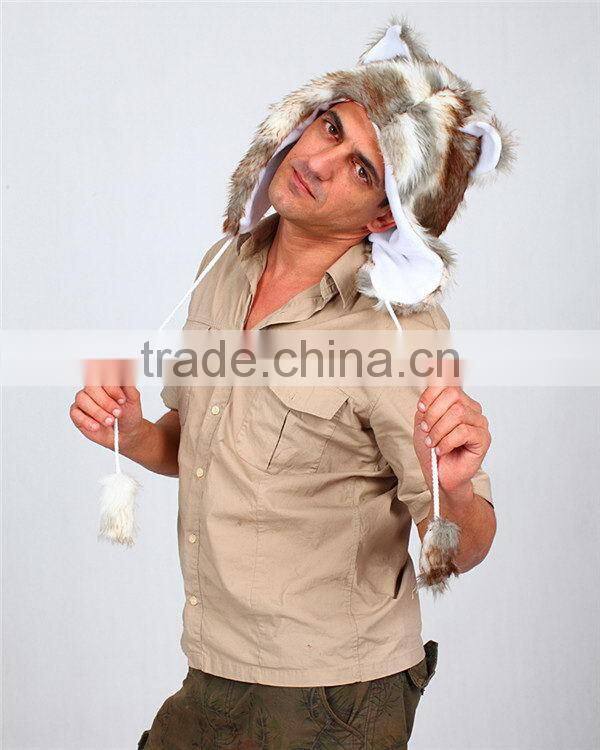 Super quality latest stylish animal scarf trapper hood hat