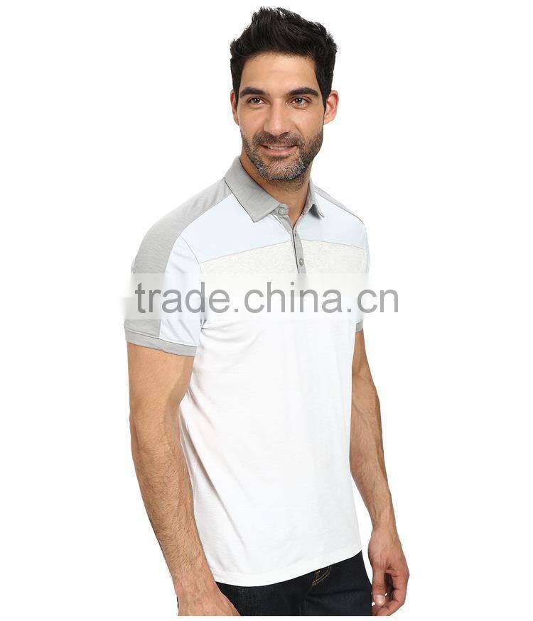 Tri color blocked color combination polo shirt