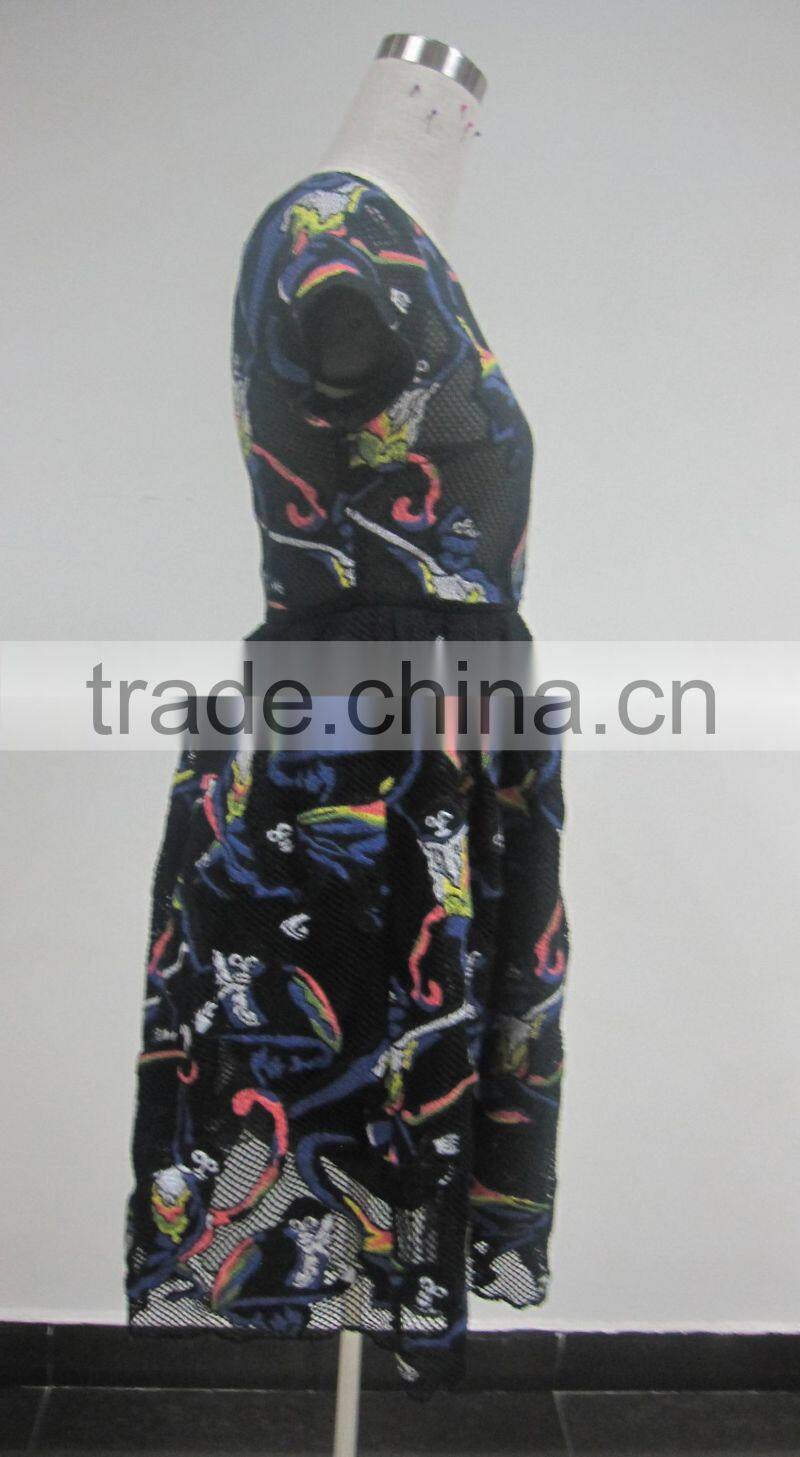 ladies floral style crochet casual dress